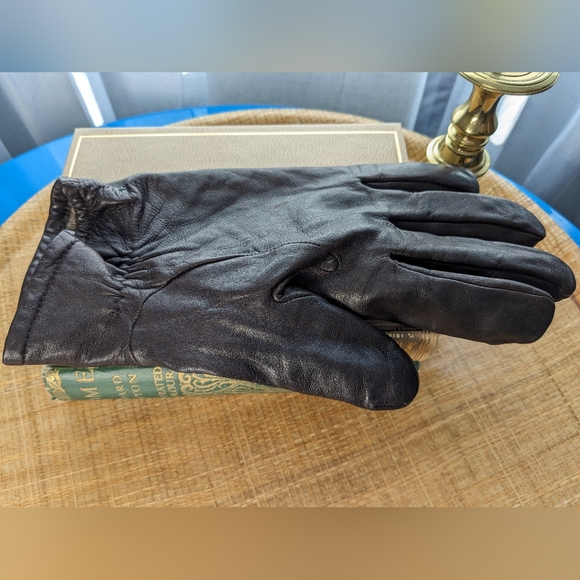 Cashmere Lined Leather Gloves Brown XL - Picture 3 of 8